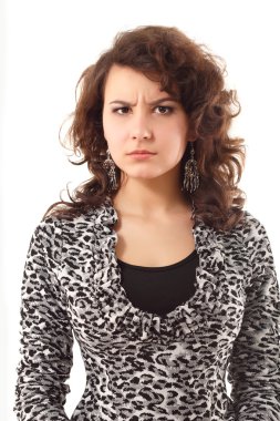 Young angry woman clipart
