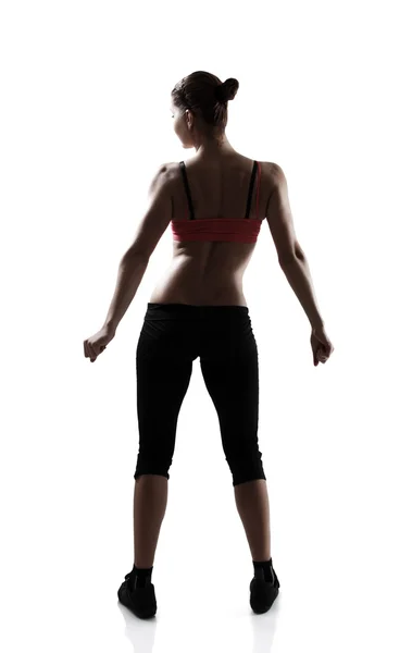 Back view of sport young woman — Stock Photo, Image