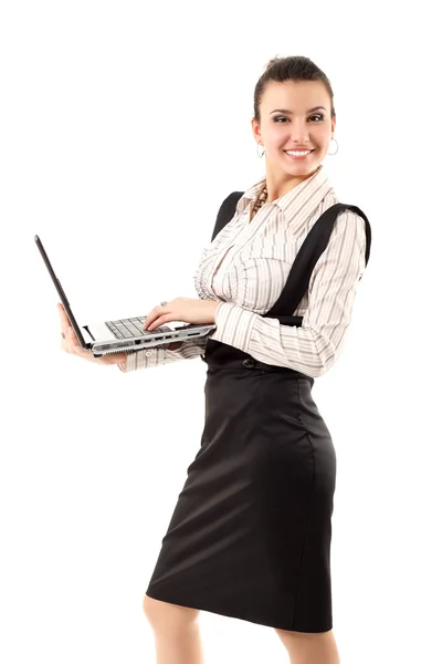 Business woman working with laptop — Stock Photo, Image