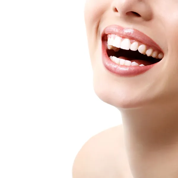 Wide smile of young fresh woman — Stock Photo, Image