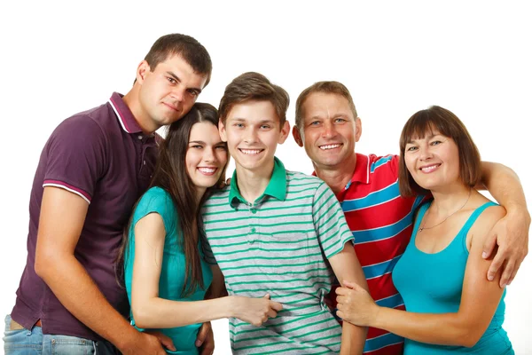 Família caucasiana se divertindo e sorrindo — Fotografia de Stock