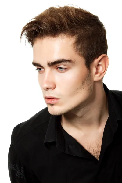 Young man in black shirt — Stock Photo, Image