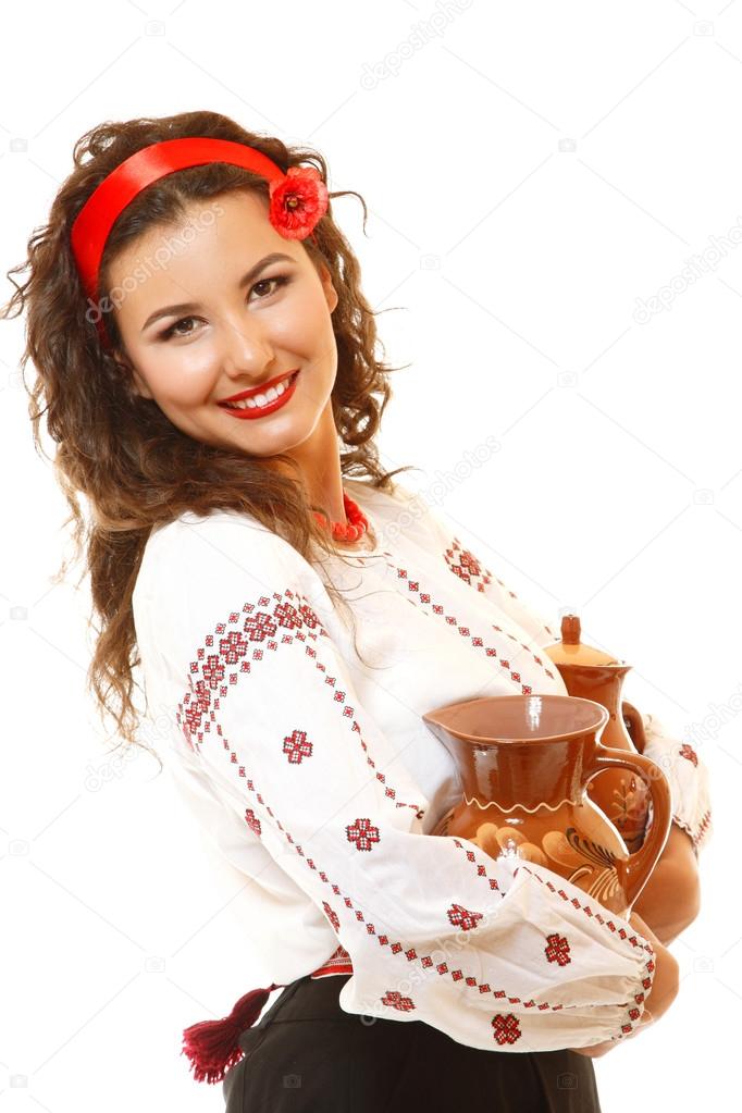 Ukrainian woman in native costume