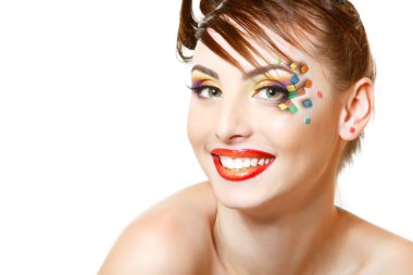 Sanat küp soyut Makyajlı kadın