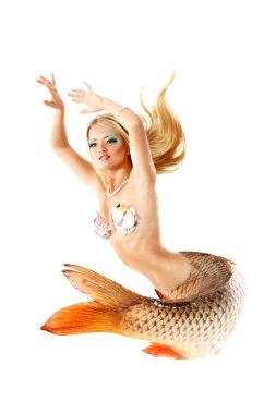 Balık kuyruğu ile güzel mermaid kız