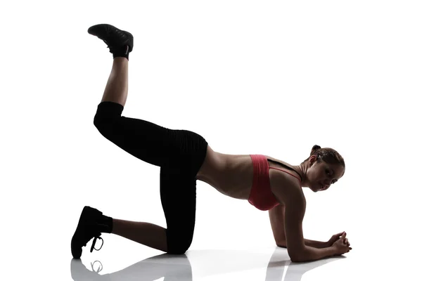 Girl doing exercise — Stock Photo, Image