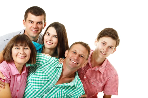 Happy large caucasian family having fun — Stock Photo, Image