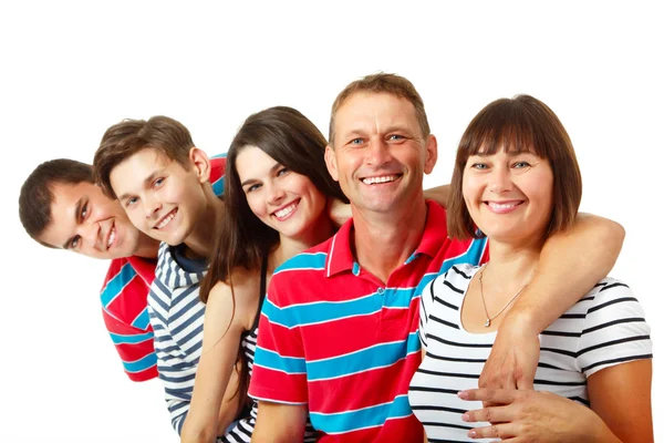 Счастливая большая белая семья — стоковое фото