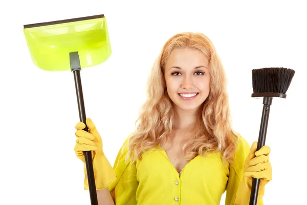 Mujer joven ama de casa — Foto de Stock