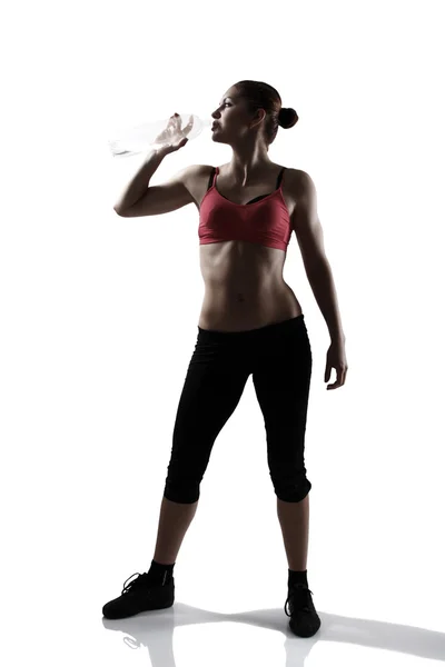 Sport girl drinking water — Stock Photo, Image