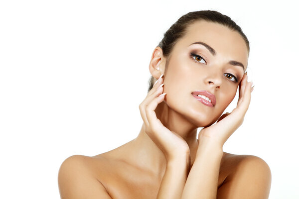 Portrait of beautiful cheerful woman