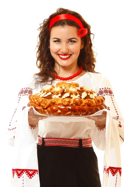 Украинка в родном костюме — стоковое фото