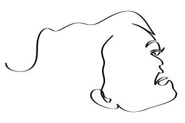 Çizgili soyut yüz çizimi, moda kavramı, kadın güzellik minimalisti, tişört için vektör illüstrasyonu, baskı tasarımı, kapaklar, web