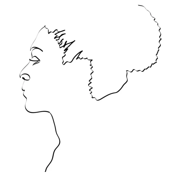 Abstrakte Gesichtszeichnung Mit Linien Modekonzept Weibliche Schönheit Minimalistisch Vektorillustration Für — Stockfoto