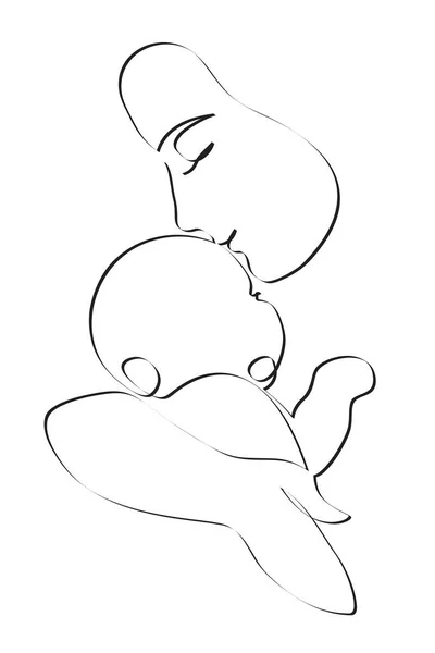 Mãe Está Cuidar Seu Bebé Recém Nascido Mulher Abraçando Criança — Fotografia de Stock