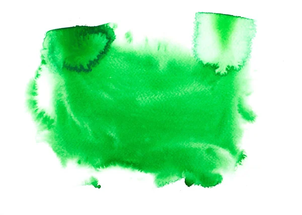 Zöld Akvarell Festészet Művészi Absztrakt Háttér Gyönyörű Design Elem — Stock Fotó