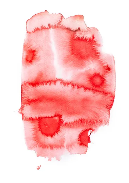 Röd Akvarell Målning Konstnärlig Abstrakt Bakgrund Vacker Design Element — Stockfoto
