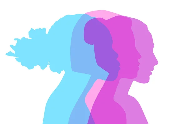 Les Femmes Multiethniques Communiquent Illustration Vectorielle Visages Féminins Cultures Diverses — Photo