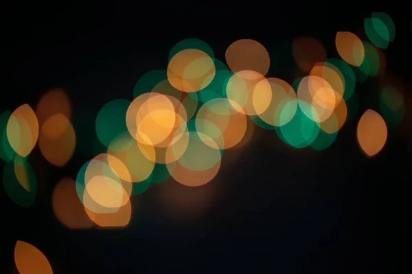 Mooi Decor Met Kerstverlichting Wazige Vakantie Nacht Abstracte Achtergrond — Stockfoto