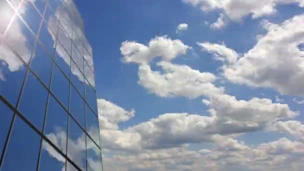 Office building cloud reflection — Stock Video