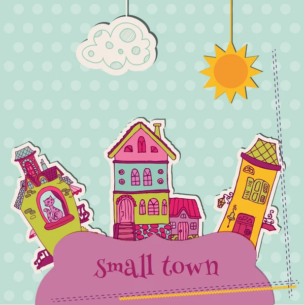 Scarti di Little Town - per scrapbooking e design - in vettoriale — Vettoriale Stock