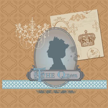 Karalama defteri tasarım öğeleri - Vintage Royalty Set - vektör
