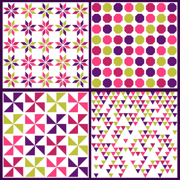 Seamless backgrounds Collection - Vintage Colorful Tile - for de — Stock Vector