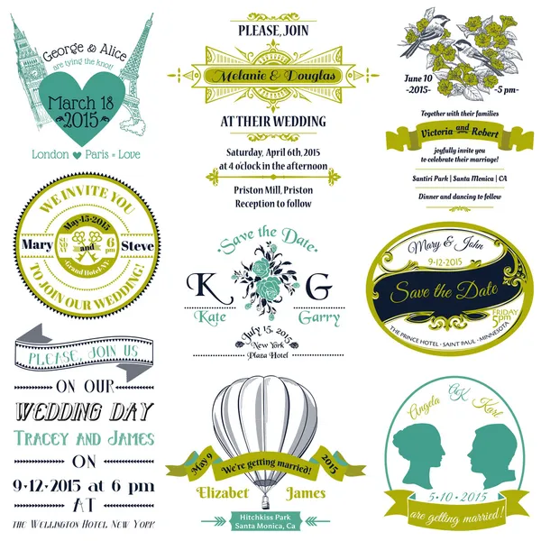 Wedding Vintage Invitation Collection Royalty Free Stock Vectors