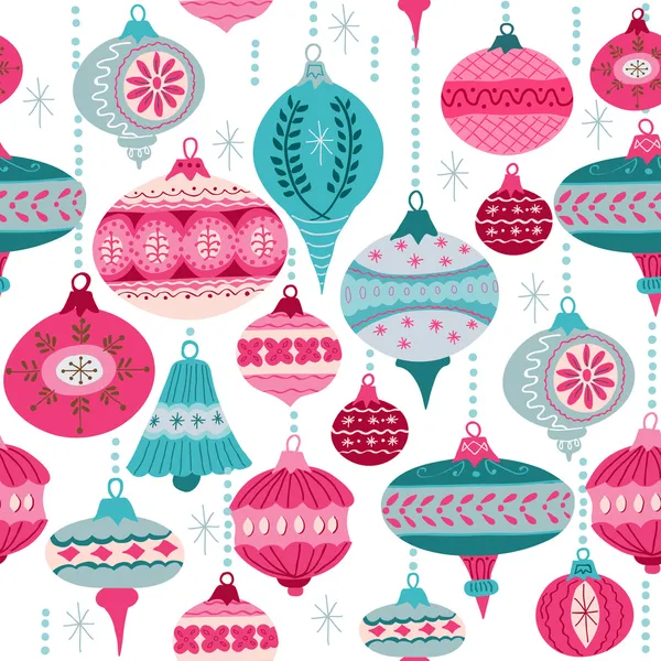 Fondo de Navidad Vintage - con bolas de árbol de Navidad - para d — Vector de stock