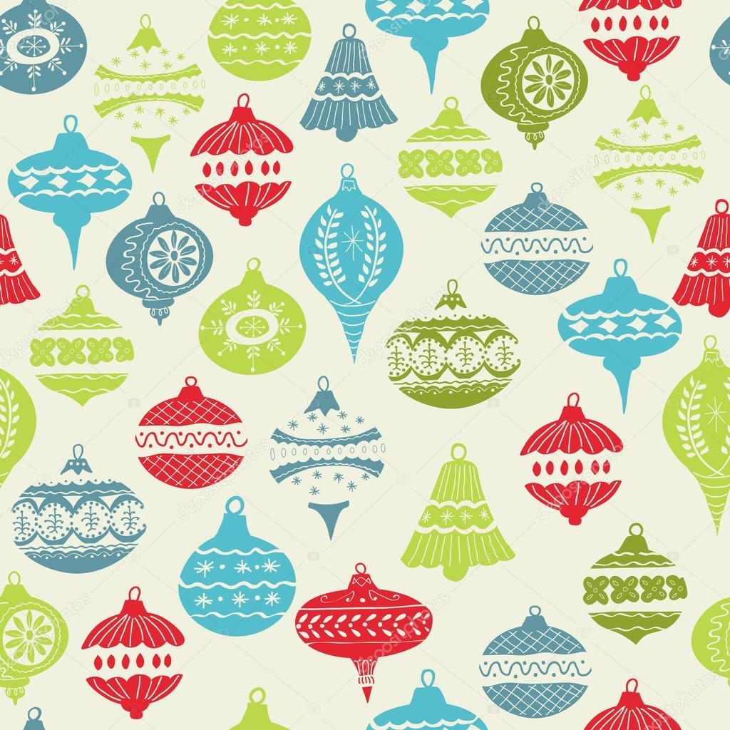 Vintage Christmas Background - with christmas tree balls - for d