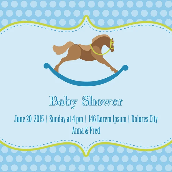 Baby Boy Shower and Arrival Card - with place for your text in v — Stock Vector