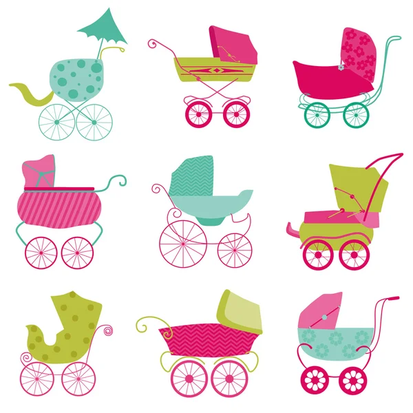 Kinderwagen achtergrond - voor uw ontwerp en scrapbook in vect — Stockvector