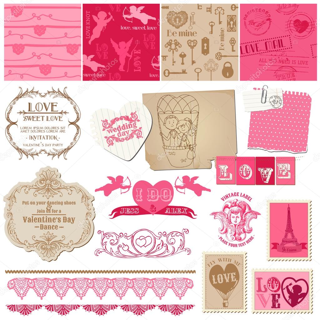 Scrapbook Design Elements - Love Set - for cards, invitation, gr