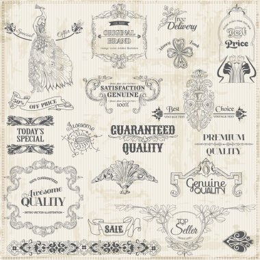 vector set: kaligrafik tasarım öğeleri ve sayfa dekorasyon, vi