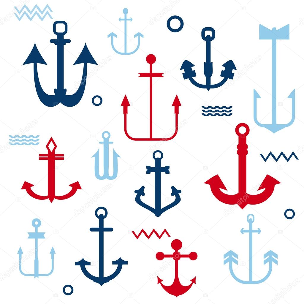 Various Anchor Collection - for your logo, design, scrapbook - in vector