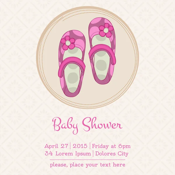 Baby Shower o Arrival Card con posto per il testo - in vettoriale — Vettoriale Stock