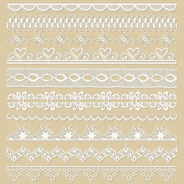 Set of lace ribbons - for design and scrapbook - in vector — Stock Vector