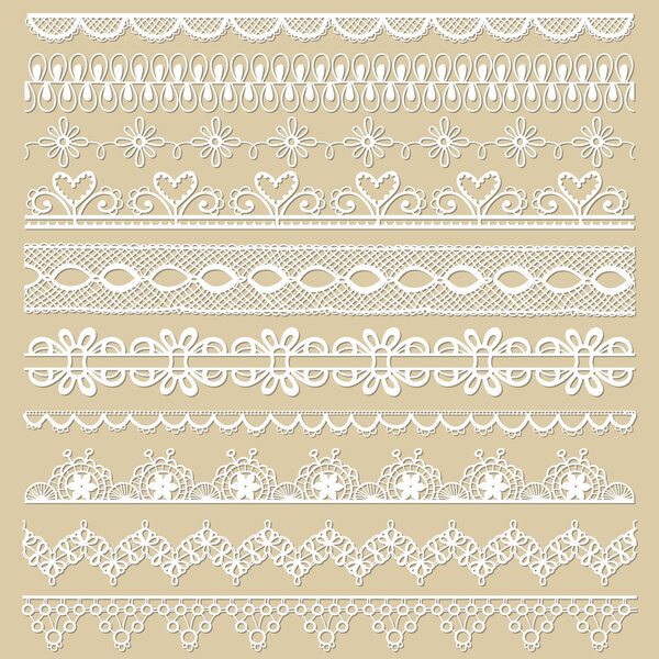 Set of lace ribbons - for design and scrapbook - in vector