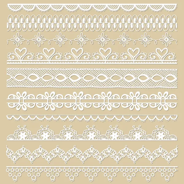 Set of lace ribbons - for design and scrapbook - in vector Vector Graphics