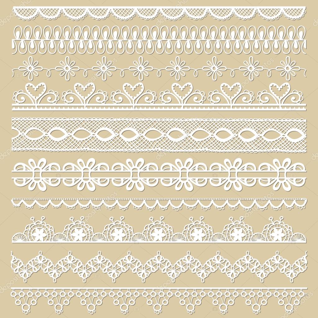 Set of lace ribbons - for design and scrapbook - in vector