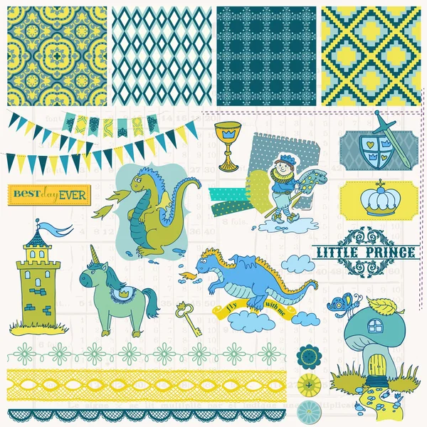 Scrapbook Design Elements - набор маленьких принцев - в векторе — стоковый вектор