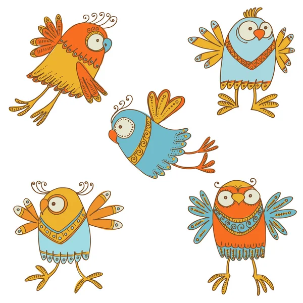 Cute vogels - voor ontwerp, baby Plakboek - in vector — Stockvector