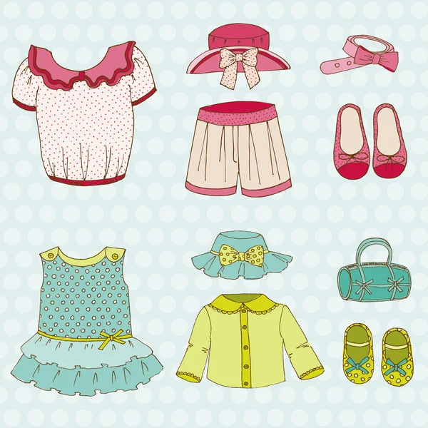 Baby Girl Set - für Design und Sammelalbum - im Vektor — Stockvektor