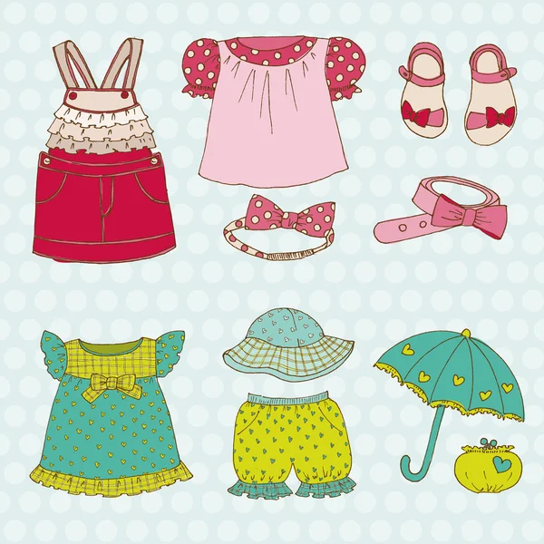 Baby Girl Set - pour le design et le scrapbook - en vecteur — Image vectorielle