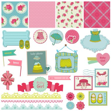 ScrapBook ontwerpelementen - meisje van de baby set - in vector