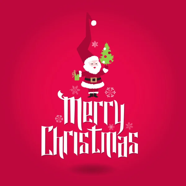Retro Noel kartı - Noel Baba ve Noel hat — Stok Vektör