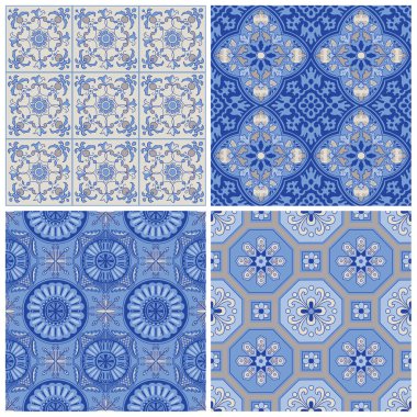 antika porselen arka plan set - tasarım ve karalama defteri