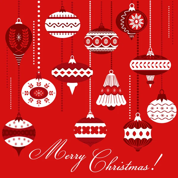 Set of Vintage Christmas Tree Balls for design and scrapbook Stock