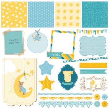 Scrapbook yavru kuşum set - tasarım - vektör