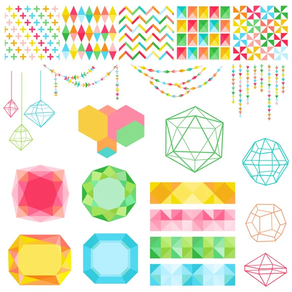向量中的剪贴簿设计元素-彩色几何组- — 图库矢量图片